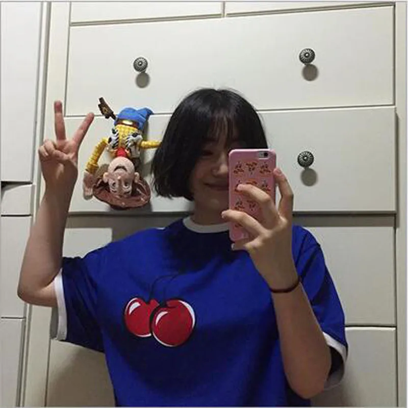 Spring Summer T shirt Women Fruit Print Short Sleeve Round Neck Women Tops Casual Slim Fit Tee shirt Femme
Spring Summer T shirt Women Fruit Print Short Sleeve Round Neck Women Tops Casual Slim Fit Tee shirt Femme