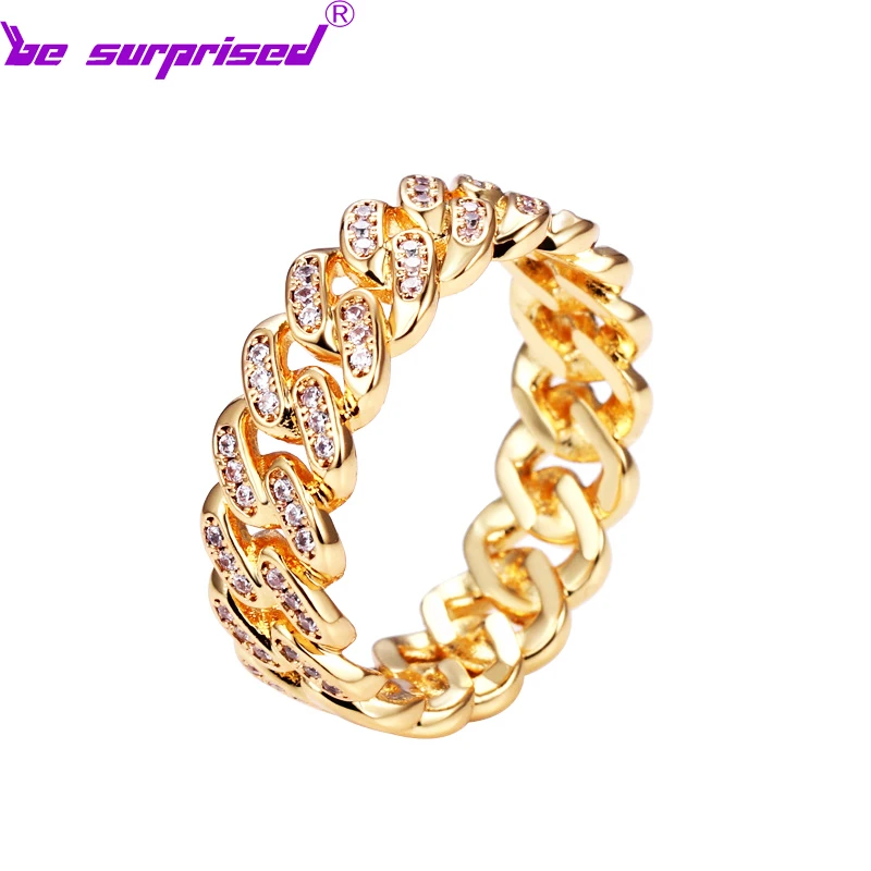 Fashion hip hop zircon Cuban chain ring 7mm full set zircon electroplating real gold tide European and American men's ring
Fashion hip hop zircon Cuban chain ring 7mm full set zircon electroplating real gold tide European and American men's ring