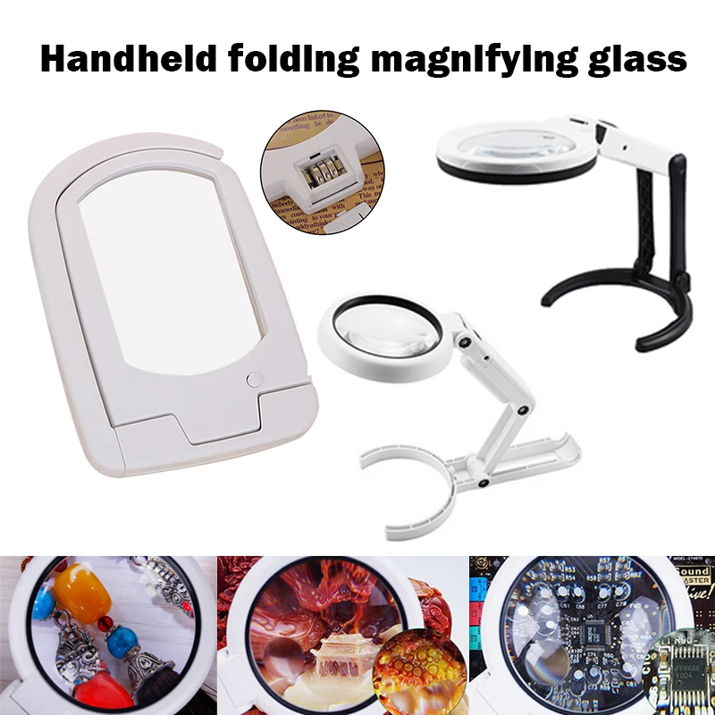 Magnifying Glass With LED Light Collapsible Desktop Handheld Multifunction Reading Welding Magnifier For Soldering Repair
Magnifying Glass With LED Light Collapsible Desktop Handheld Multifunction Reading Welding Magnifier For Soldering Repair