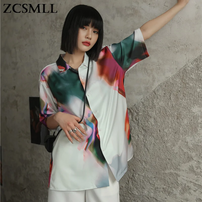 ZCSMLL Ink Contrast White Short-sleeved Shirts for Couples Loose Shirts for Men and Women Blouse 2021 Spring Summer New
ZCSMLL Ink Contrast White Short-sleeved Shirts for Couples Loose Shirts for Men and Women Blouse 2021 Spring Summer New