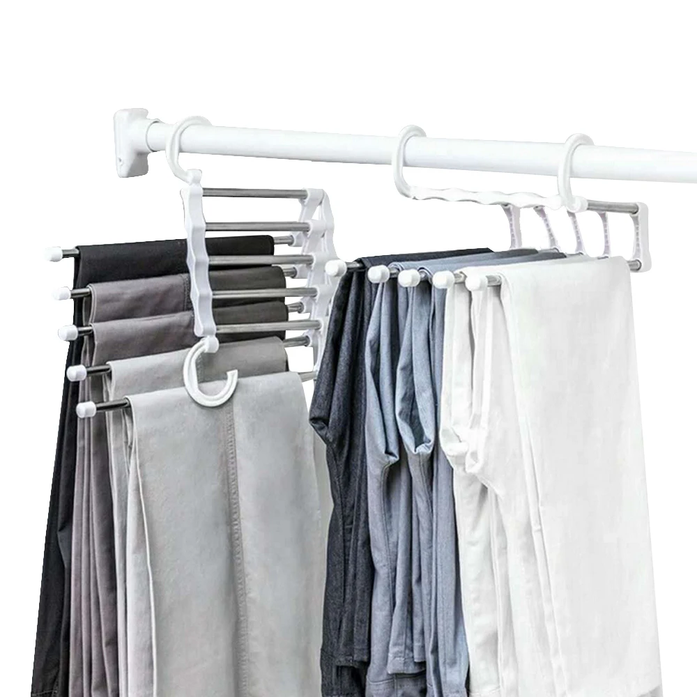 5 In 1 Wardrobe Hanger Stainless Steel Retractable Pants Rack Magic Wardrobe Clothing Hangers Multi-functional Clothes Storage
5 In 1 Wardrobe Hanger Stainless Steel Retractable Pants Rack Magic Wardrobe Clothing Hangers Multi-functional Clothes Storage