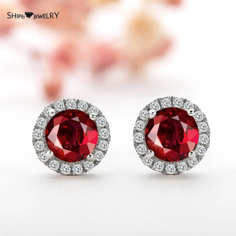 Shipei Luxury 925 Sterling Silver Natural Round Garnet Gemstone Ear Studs Earrings For Women Wedding Engagement Fine Jewelry
Shipei Luxury 925 Sterling Silver Natural Round Garnet Gemstone Ear Studs Earrings For Women Wedding Engagement Fine Jewelry