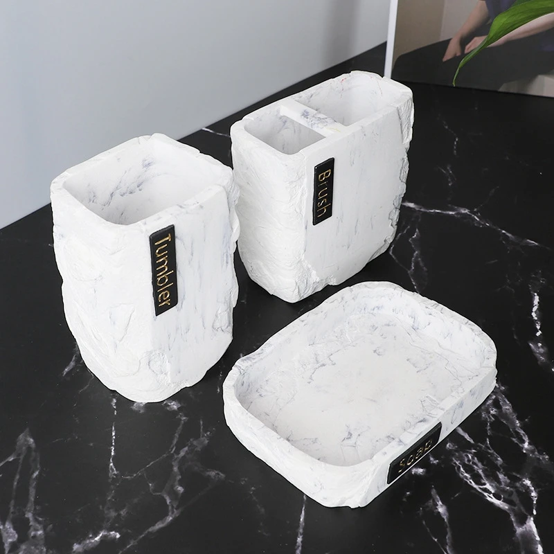 3Pcs Resin Bathroom Accessories Set,Marble Design Toothbrush Holder Set, Contain Toothbrush Cup, Soap Dish,Tumbler
3Pcs Resin Bathroom Accessories Set,Marble Design Toothbrush Holder Set, Contain Toothbrush Cup, Soap Dish,Tumbler