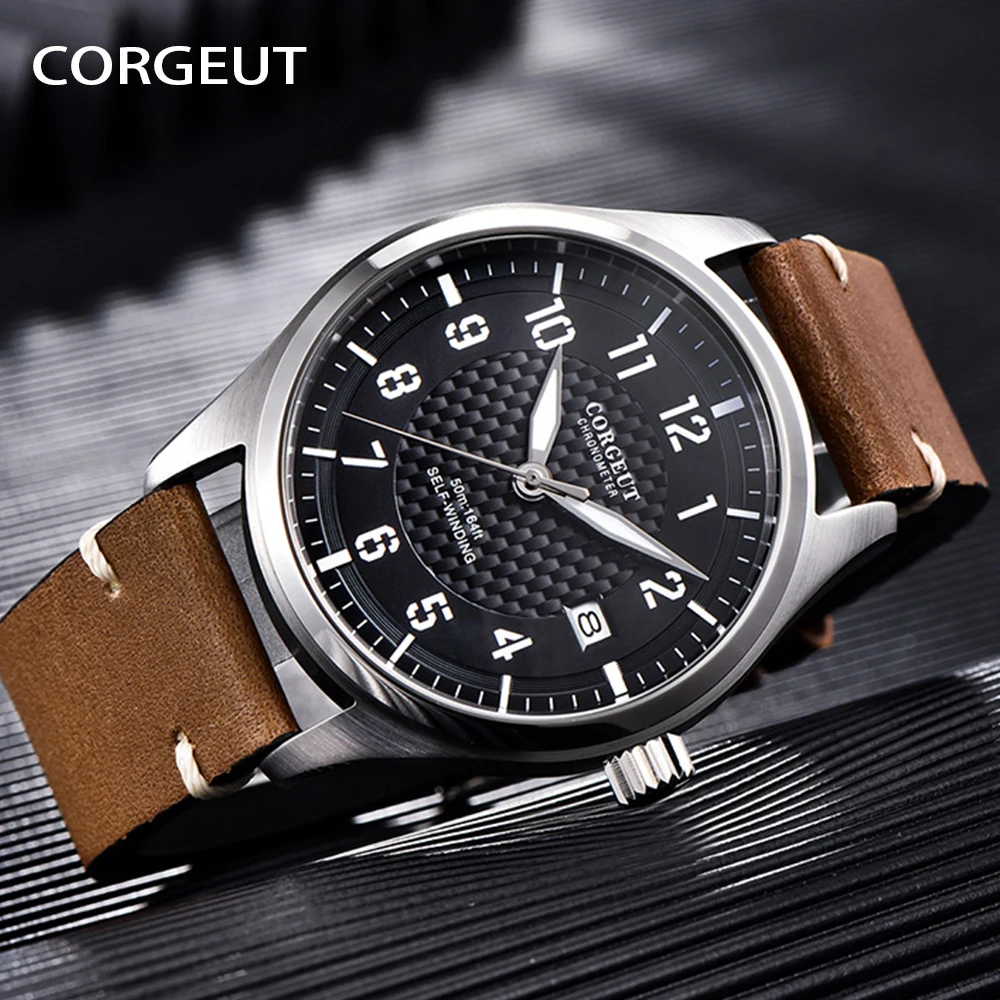 CORGEUT Watch Business Fashion Man Watch Date Leather Top Brand Luxury Watches Waterproof Luminous Simple Mechanical Wristwatch
CORGEUT Watch Business Fashion Man Watch Date Leather Top Brand Luxury Watches Waterproof Luminous Simple Mechanical Wristwatch