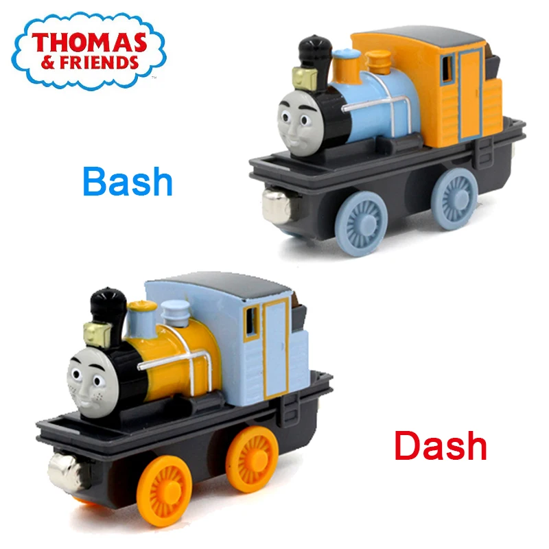 

Магнитный двойной поезд Thomas and Friends Bash Dash в масштабе 1:43 из сплава металла, детские игрушечные машинки для детей, подарки на день рождения и Ро...