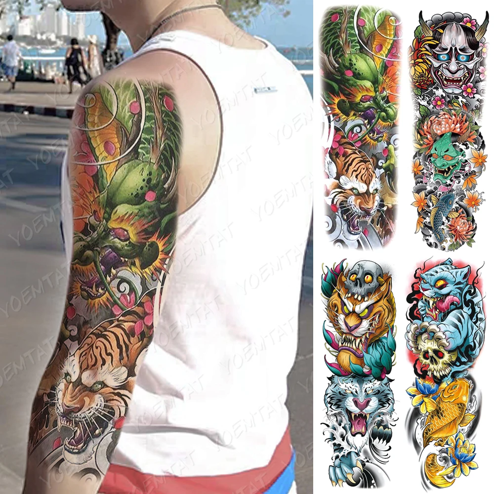 Large Arm Sleeve Tattoo Tiger Skull Dragon Waterproof Temporary Tatto Sticker Prajna Lion Body Art Full Fake Tatoo Women Men
Large Arm Sleeve Tattoo Tiger Skull Dragon Waterproof Temporary Tatto Sticker Prajna Lion Body Art Full Fake Tatoo Women Men