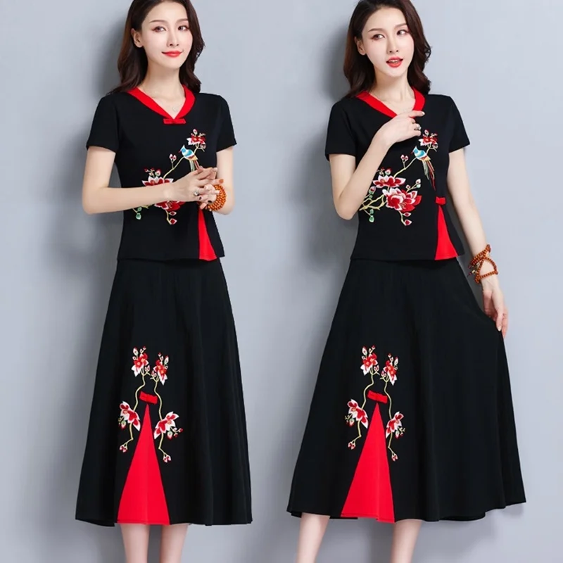 Ladies Chinese Tops Summer T Shirt Women New Cotton Linen Embroidery Traditional Chinese Blouse Oriental Style Clothing
Ladies Chinese Tops Summer T Shirt Women New Cotton Linen Embroidery Traditional Chinese Blouse Oriental Style Clothing