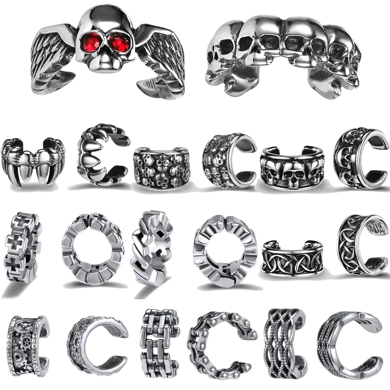 AOEDEJ Skull Eye Ear Clip On Punk Earring Cuff Stainless Steel Fake Piercing Earring Helix Cartilage Ear Cuff Gothic Ear Clip On
AOEDEJ Skull Eye Ear Clip On Punk Earring Cuff Stainless Steel Fake Piercing Earring Helix Cartilage Ear Cuff Gothic Ear Clip On
