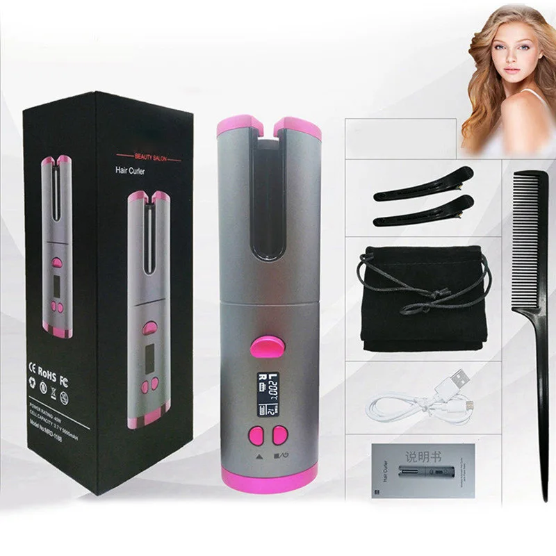 Professional Cordless Auto Curling Hair Clip for Women Tourmaline Ceramic Heater Waver Curl Wand Curling Iron Female Hair Styler
Professional Cordless Auto Curling Hair Clip for Women Tourmaline Ceramic Heater Waver Curl Wand Curling Iron Female Hair Styler