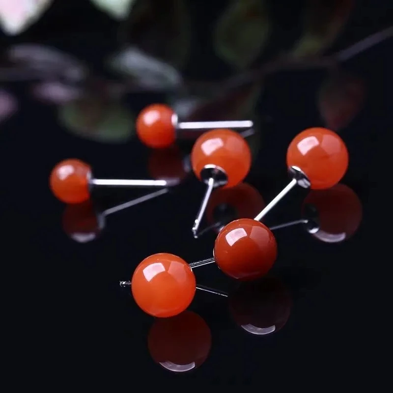 Pure Natural New Ethnic Charm 925 Silver Stud Earrings Red Jade Beads Female Chalcedony Gemstone Fine Jewelry Accessories
Pure Natural New Ethnic Charm 925 Silver Stud Earrings Red Jade Beads Female Chalcedony Gemstone Fine Jewelry Accessories