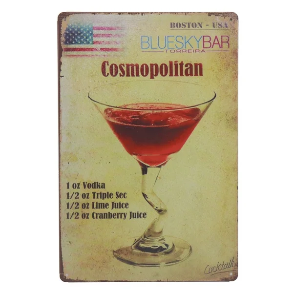 Classic Cocktail Recipes Metal Tin Signs Caipitinha Cosmopolitan Blue Lagoon Bahama Mama,Bloody Mary Wall Decor Board
Classic Cocktail Recipes Metal Tin Signs Caipitinha Cosmopolitan Blue Lagoon Bahama Mama,Bloody Mary Wall Decor Board