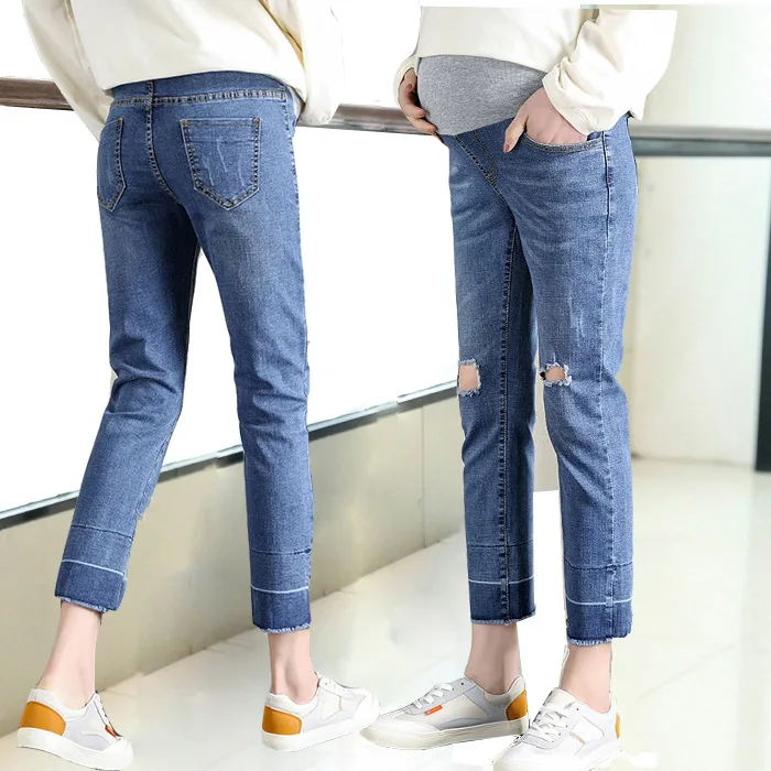 Trousers For Pregnant Women Clothes Abdominal Prop Belly Nursing Jeans Pregnancy Ninth Pants Hole Denim Jeans Maternity Pants
Trousers For Pregnant Women Clothes Abdominal Prop Belly Nursing Jeans Pregnancy Ninth Pants Hole Denim Jeans Maternity Pants
