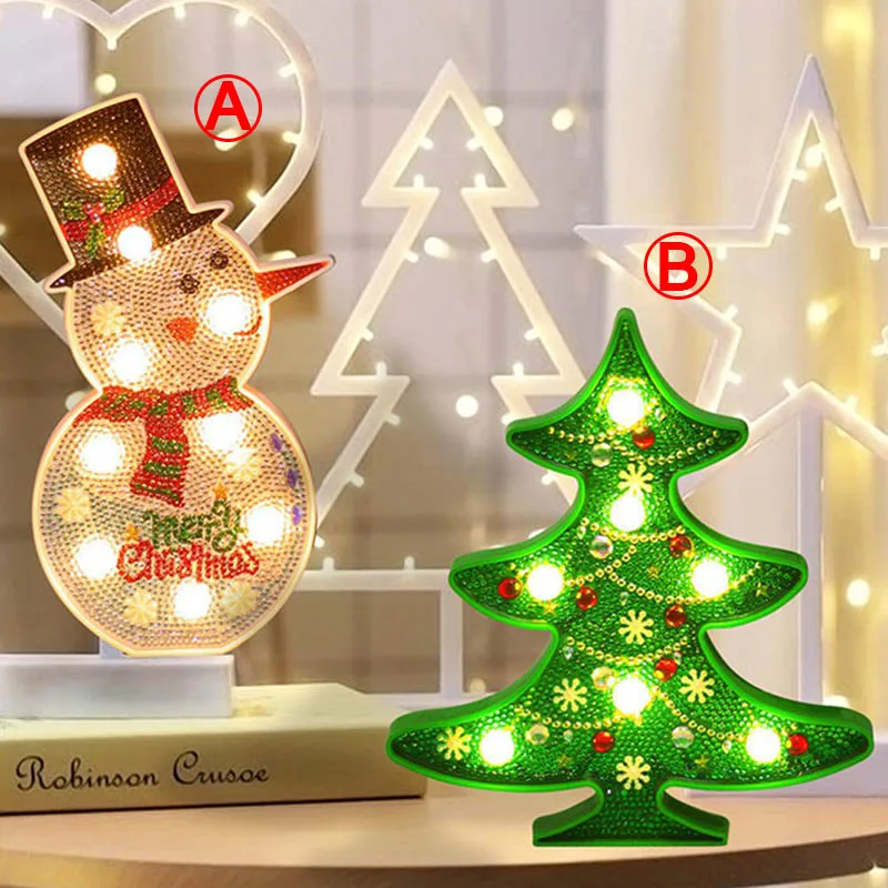 DIY Christmas Decoration Diamond Painting with LED Night Light Christmas Tree Snowman Daimond Painting DIY Craft Stitch Set
DIY Christmas Decoration Diamond Painting with LED Night Light Christmas Tree Snowman Daimond Painting DIY Craft Stitch Set