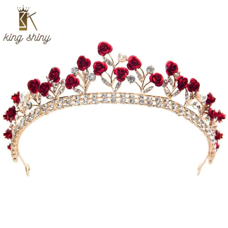Elegant Baroque Red Rose Flower Princes Semi Circle Crown Vintage Rhinestone Bridal Wedding Headband Tiaras Girls Party Ornament
Elegant Baroque Red Rose Flower Princes Semi Circle Crown Vintage Rhinestone Bridal Wedding Headband Tiaras Girls Party Ornament