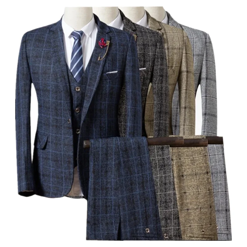 Men Suit 2021 New Mens Checked Suit 3 Pieces Classic Plaid Suits Male Business Wedding Suits Slim Fit Men Tuexdo Party Dress
Men Suit 2021 New Mens Checked Suit 3 Pieces Classic Plaid Suits Male Business Wedding Suits Slim Fit Men Tuexdo Party Dress