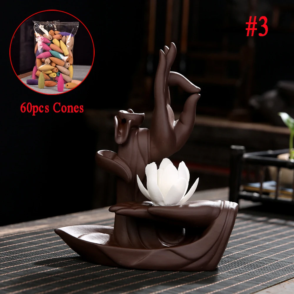 60Pcs Backflow Incense Ceramic Incense Burner Waterfall Incense Base Holder Lotus Home Decoration 30pcs White Sage Zen Incense
60Pcs Backflow Incense Ceramic Incense Burner Waterfall Incense Base Holder Lotus Home Decoration 30pcs White Sage Zen Incense