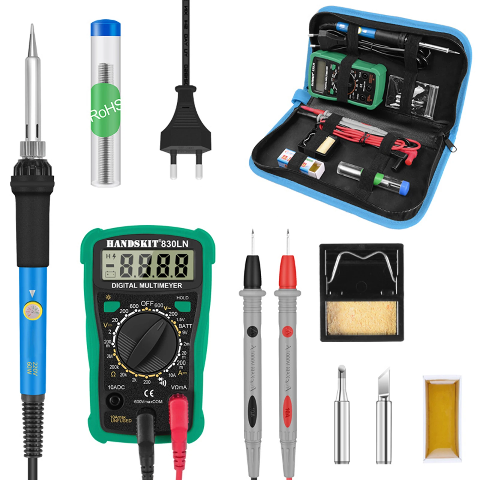 Handskit 60W Digital 200-450℃ Temperature Adjustable Solderi Iron Kit Electric Multimeter Desoldering Professional Welding Tool
Handskit 60W Digital 200-450℃ Temperature Adjustable Solderi Iron Kit Electric Multimeter Desoldering Professional Welding Tool