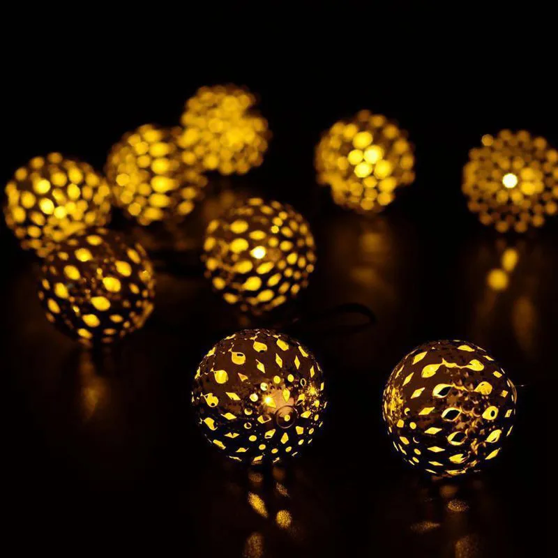 Hollow LED String Lights Metal Ball Strip Light for Bedroom Garland Curtain Solar Power Holiday Decoration Party Guirnalda Luces
Hollow LED String Lights Metal Ball Strip Light for Bedroom Garland Curtain Solar Power Holiday Decoration Party Guirnalda Luces