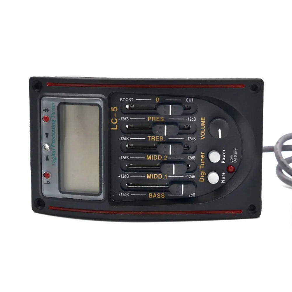 LC-5 5-Band Acoustic Guitar Preamp EQ LCD Tuner Piezo Pickup Equalizer Mic Five-segment Playing Board Acoustic Guitar Part
LC-5 5-Band Acoustic Guitar Preamp EQ LCD Tuner Piezo Pickup Equalizer Mic Five-segment Playing Board Acoustic Guitar Part