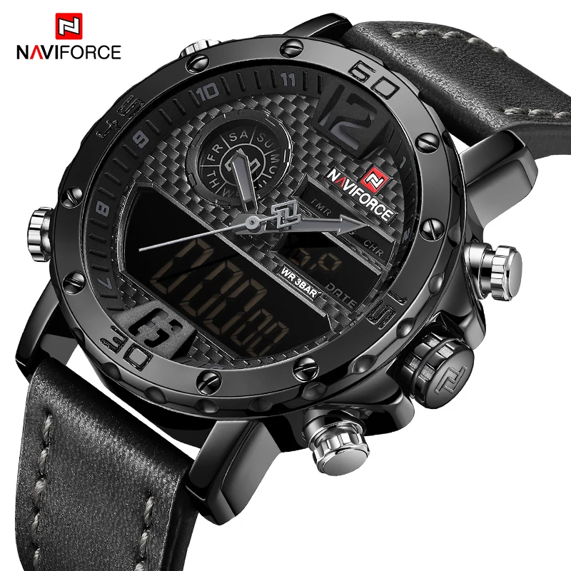 Часы NAVIFORCE Мужские Цифровые, Модные Роскошные Водонепроницаемые светодиодные, на кожаном ремешке
Часы NAVIFORCE Мужские Цифровые, Модные Роскошные Водонепроницаемые светодиодные, на кожаном ремешке