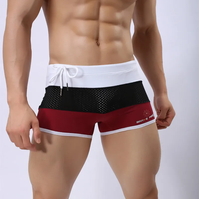 

BRAVE PERSON Brand Sexy Swimming Shorts Trunks Boxer Men Shorts Male Swimsuits Surf Board Beach Shorts Men Swimwear Trunks