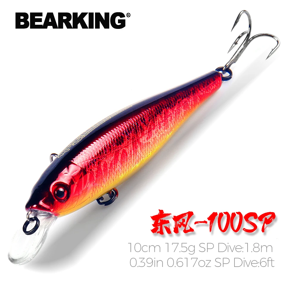 Bearking Tungsten balls long casting 10cm 17.5g Top model fishing lures hard bait dive 1.8m minnow professional hook for fishing
Bearking Tungsten balls long casting 10cm 17.5g Top model fishing lures hard bait dive 1.8m minnow professional hook for fishing