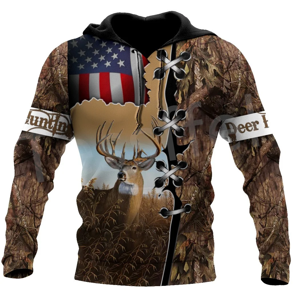 

Tessffel 3DPrint Camo Deer Hunting Tattoo Animal Hunter Men/Women NewFashion Jacket Zip Funny Hoodies Long Sleeve Streetwear S18