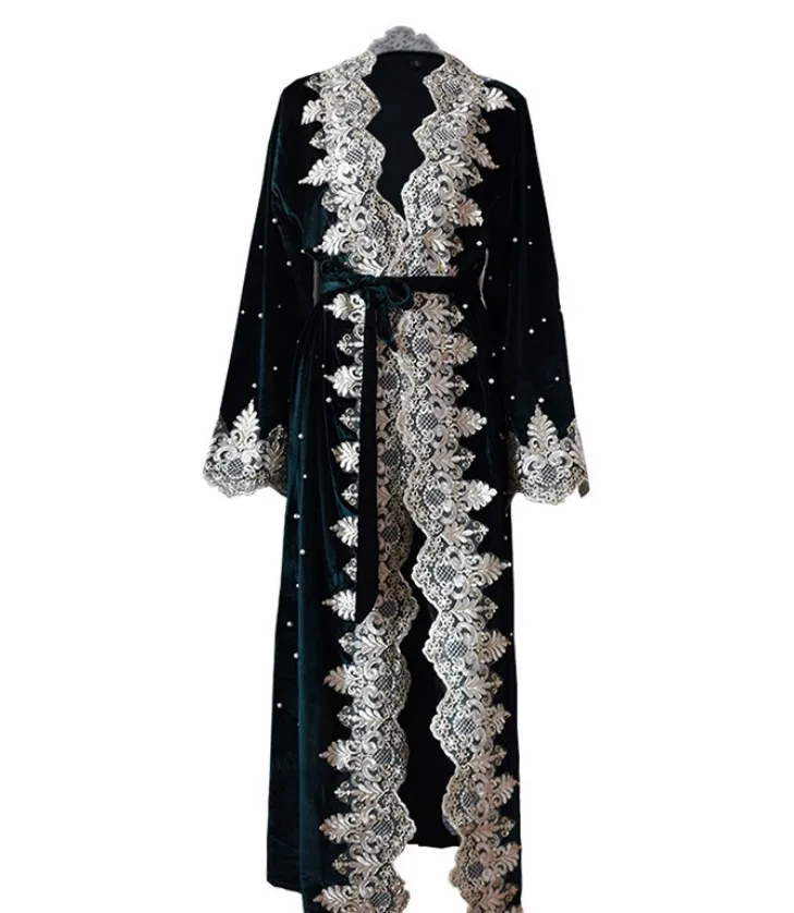 4XL oversized Fashion Lace embroidery muslim abaya female full length prayer diamond beading islamic cardigan robes belt F952
4XL oversized Fashion Lace embroidery muslim abaya female full length prayer diamond beading islamic cardigan robes belt F952