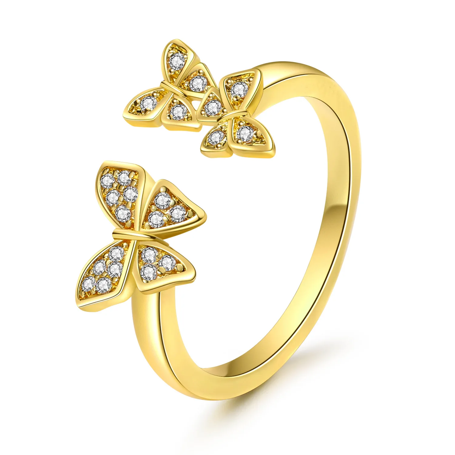 Simple and fresh open butterfly ring three butterflies around the shape,fashionable and novel personality index finger tail ring
Simple and fresh open butterfly ring three butterflies around the shape,fashionable and novel personality index finger tail ring