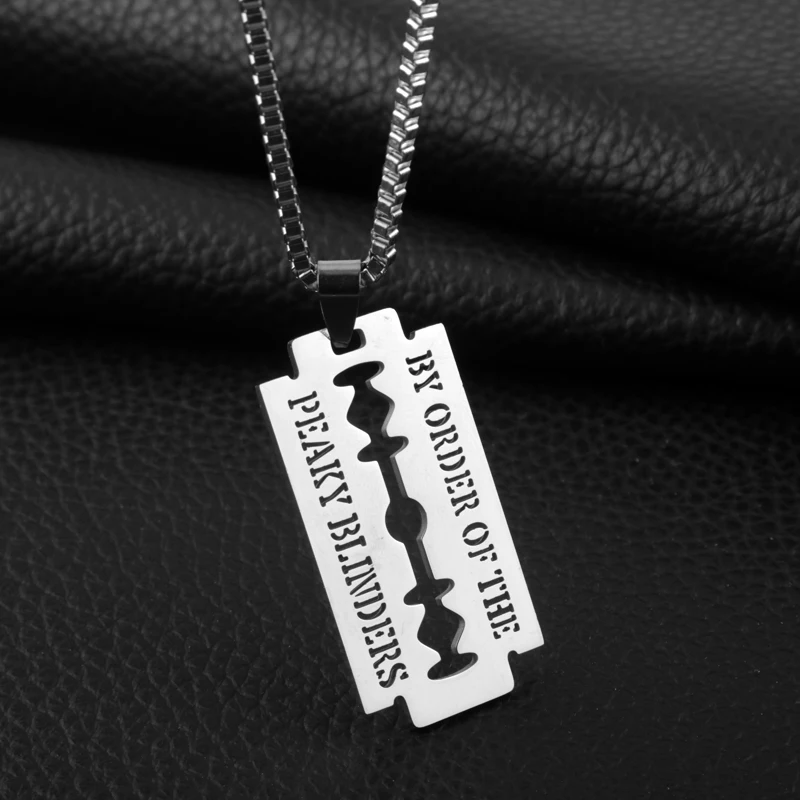 Fashion Thoas Shelby Peaky Blinder Razoe Blade Pendant Necklace Men Jewelry Bling Chain Hip Hop Chains Collares
Fashion Thoas Shelby Peaky Blinder Razoe Blade Pendant Necklace Men Jewelry Bling Chain Hip Hop Chains Collares