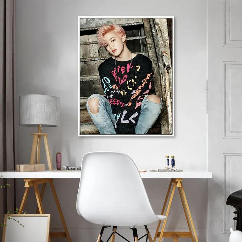 Корейский Kpop Bangtan Boys настенный художественный плакат настенные наклейки Холст