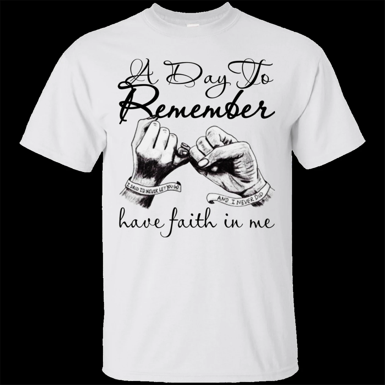 Белая футболка с надписью A DAY TO Memory HAVE FAITH IN ME S 3XL футболка|Мужские футболки| |