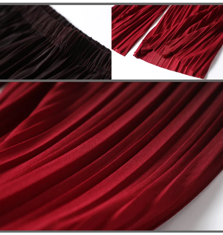 Large size Female Summer Ice Silk Gradient Color Wide Leg Pants Pleated Nine Points High Waist Drape Skirt Straight Beach Pants 
Large size Female Summer Ice Silk Gradient Color Wide Leg Pants Pleated Nine Points High Waist Drape Skirt Straight Beach Pants