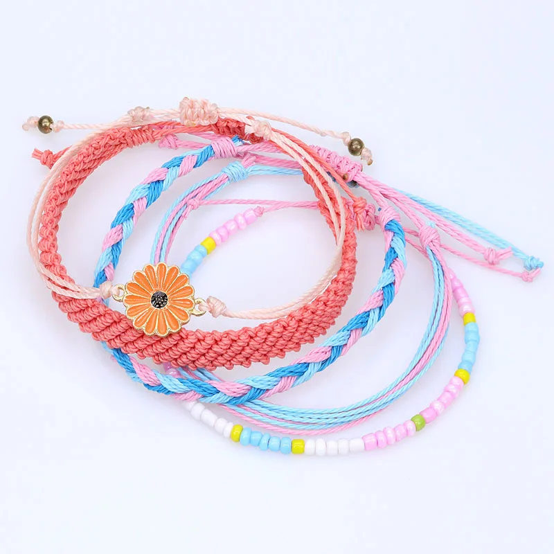 Waterproof Wax Thread Braided Sunflower Daisy Mixed Color Wove Bracelet Friendship Hand Rope for A Friend's Birthday Gift
Waterproof Wax Thread Braided Sunflower Daisy Mixed Color Wove Bracelet Friendship Hand Rope for A Friend's Birthday Gift