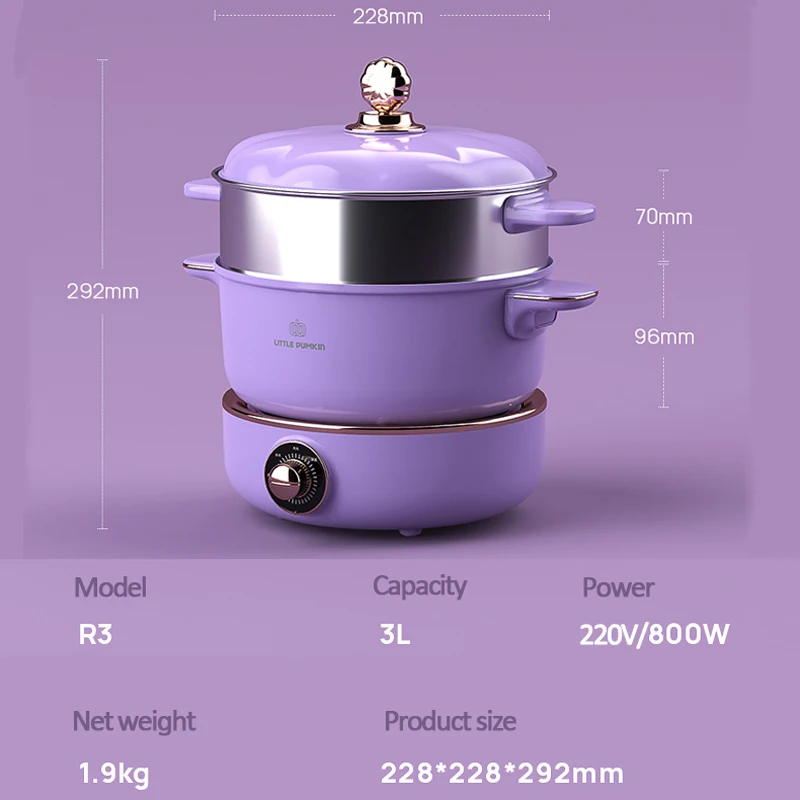 800W Electric Cooking Pot Multicooker Split Type Hot Pot Non-stick Electric Skillet Frying Pan Rice Cooker with Steamer 220V
800W Electric Cooking Pot Multicooker Split Type Hot Pot Non-stick Electric Skillet Frying Pan Rice Cooker with Steamer 220V
