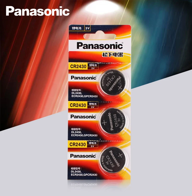 3 шт. оригинальный Panasonic CR2430 CR 2430 3V литиевая батарея таблеточного типа сотовый Батарея батарейки-таблетки для часы, часы, слуховые аппараты 
3 шт. оригинальный Panasonic CR2430 CR 2430 3V литиевая батарея таблеточного типа сотовый Батарея батарейки-таблетки для часы, часы, слуховые аппараты