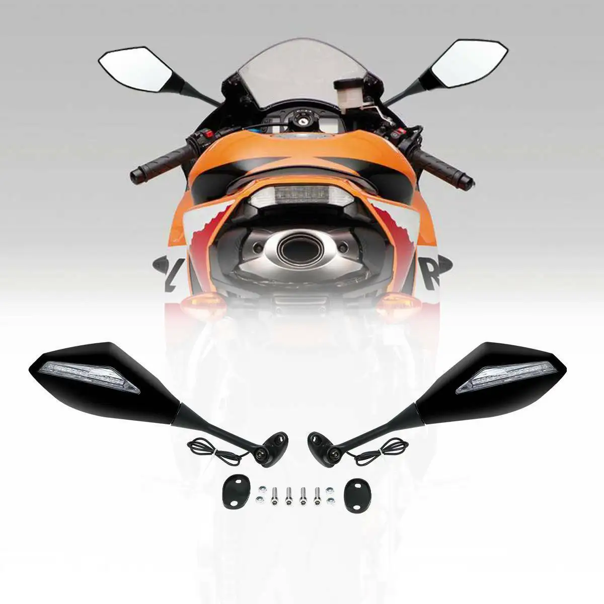 Rearview Mirrors LED Turn Signals Fit For Honda CBR600RR 2003-2019 CBR250R 2011-2016
Rearview Mirrors LED Turn Signals Fit For Honda CBR600RR 2003-2019 CBR250R 2011-2016