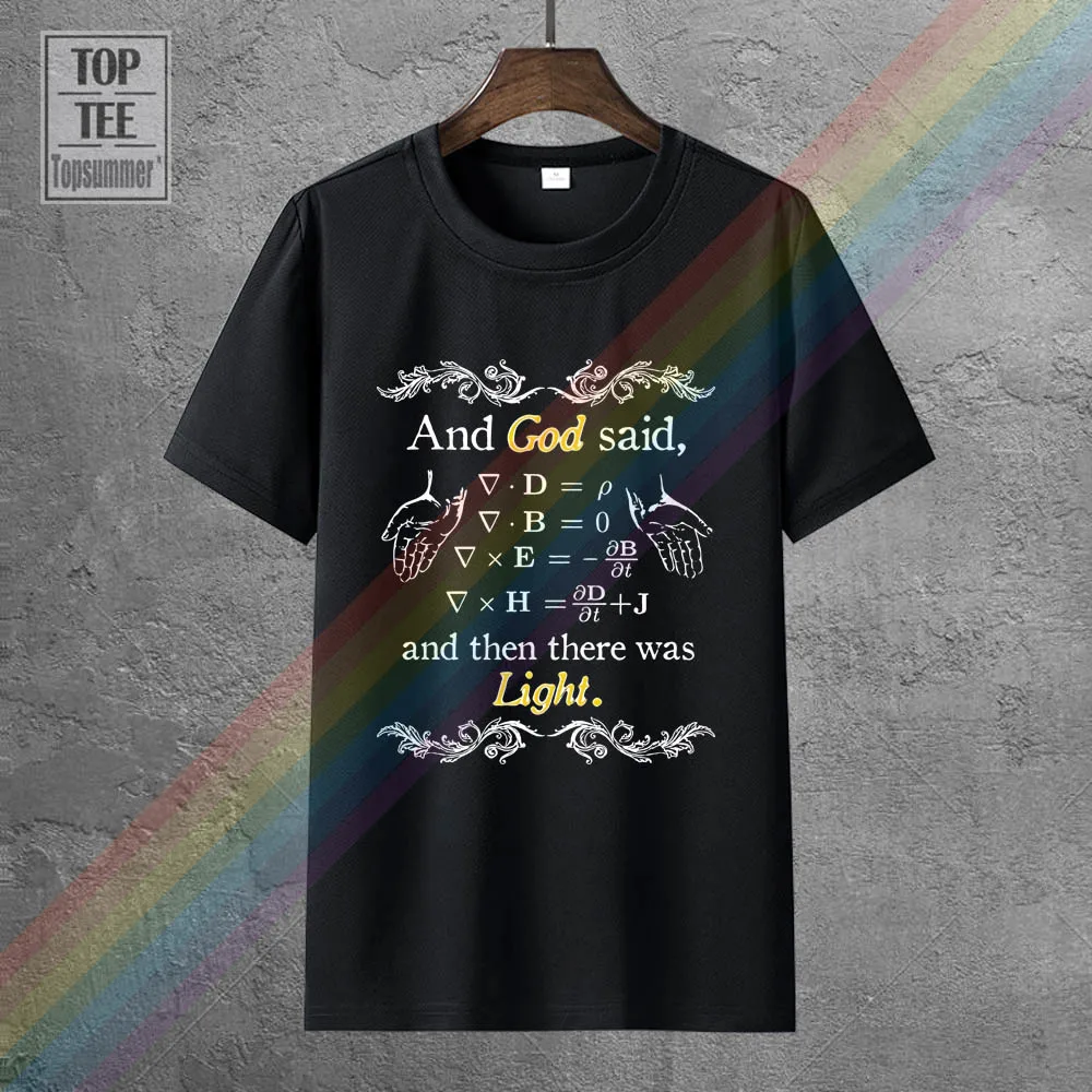 Fitted T Shirts Short Sleeve O Neck Fashion 2018 Mens "God Said Maxwell Equations" Funny Christian Physics T Shirt
Fitted T Shirts Short Sleeve O Neck Fashion 2018 Mens "God Said Maxwell Equations" Funny Christian Physics T Shirt