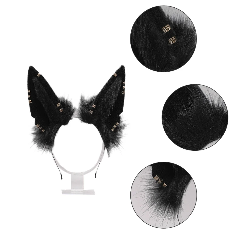 Women Animal Wolf Ears Headdress with Metal Ring Plush Furry Headband Anime for Halloween Christmas Cosplay Accessories R7RF
Women Animal Wolf Ears Headdress with Metal Ring Plush Furry Headband Anime for Halloween Christmas Cosplay Accessories R7RF