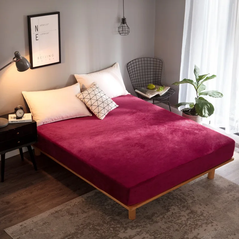 Fitted Sheet for Winter Solid Color Warmer Soft Flannel Bed Sheet with Elastic Queen King Single Size Coral Fleece Bed Sheet New
Fitted Sheet for Winter Solid Color Warmer Soft Flannel Bed Sheet with Elastic Queen King Single Size Coral Fleece Bed Sheet New