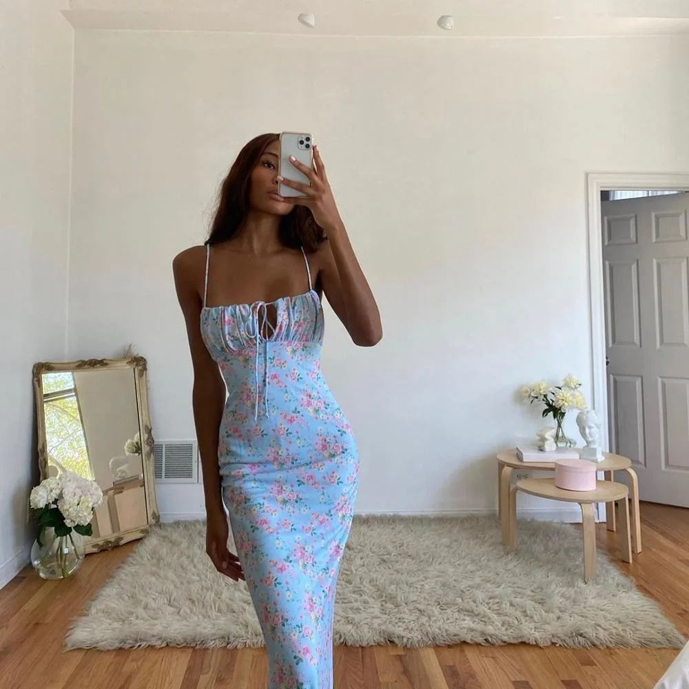 Dresses women Floral Print Elegant Sleeveless Maxi Sundress Sexy Party Club Summer Backless Women Tie Front Dress
Dresses women Floral Print Elegant Sleeveless Maxi Sundress Sexy Party Club Summer Backless Women Tie Front Dress