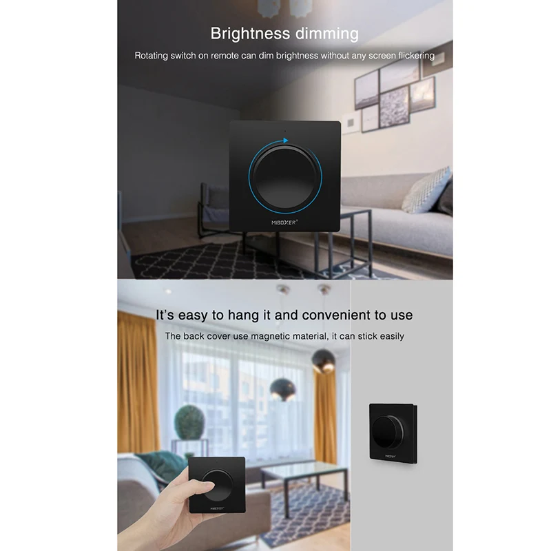 Miboxer White/Black Rotating Switch Panel K1/K1-B 3V Wifi Dimmer Remote Dimmable 2.4G Brightness Color Temperature Controller
Miboxer White/Black Rotating Switch Panel K1/K1-B 3V Wifi Dimmer Remote Dimmable 2.4G Brightness Color Temperature Controller