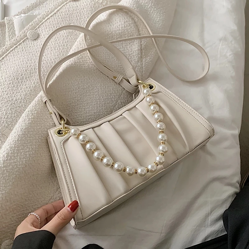 Folds Beading Shoulder Crossbody Messenger Bags for Women 2021 Small Simple PU Leather Underarm Handbags Purses Female
Folds Beading Shoulder Crossbody Messenger Bags for Women 2021 Small Simple PU Leather Underarm Handbags Purses Female