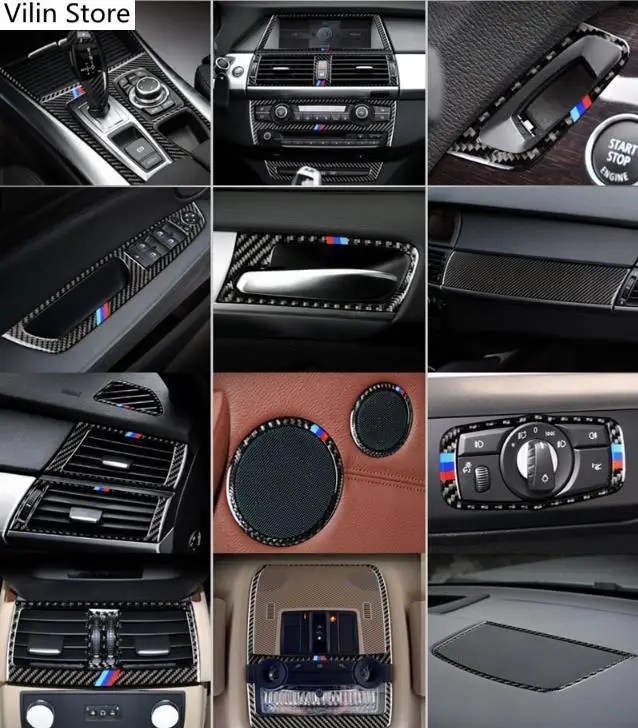For BMW X5 X6 E70 E71 Carbon Fiber Car Interior Center Console CD AD Air Outlet Decorative Frame Cover Trim Car Styling 08-13
For BMW X5 X6 E70 E71 Carbon Fiber Car Interior Center Console CD AD Air Outlet Decorative Frame Cover Trim Car Styling 08-13