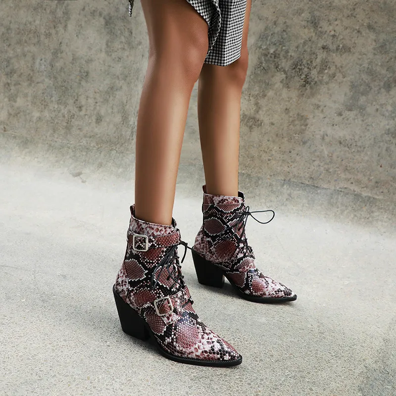 MORAZORA 2020 big size 48 women ankle boots lace up buckle autumn winter short boots snake pointed toe high heel shoes woman
MORAZORA 2020 big size 48 women ankle boots lace up buckle autumn winter short boots snake pointed toe high heel shoes woman