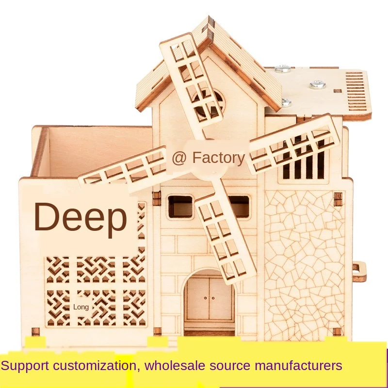 Diy Wooden Puzzle Big Windmill Music Box Pen Holder Assembly Model Puzzle Creative Decompression Gift for Children P292
Diy Wooden Puzzle Big Windmill Music Box Pen Holder Assembly Model Puzzle Creative Decompression Gift for Children P292