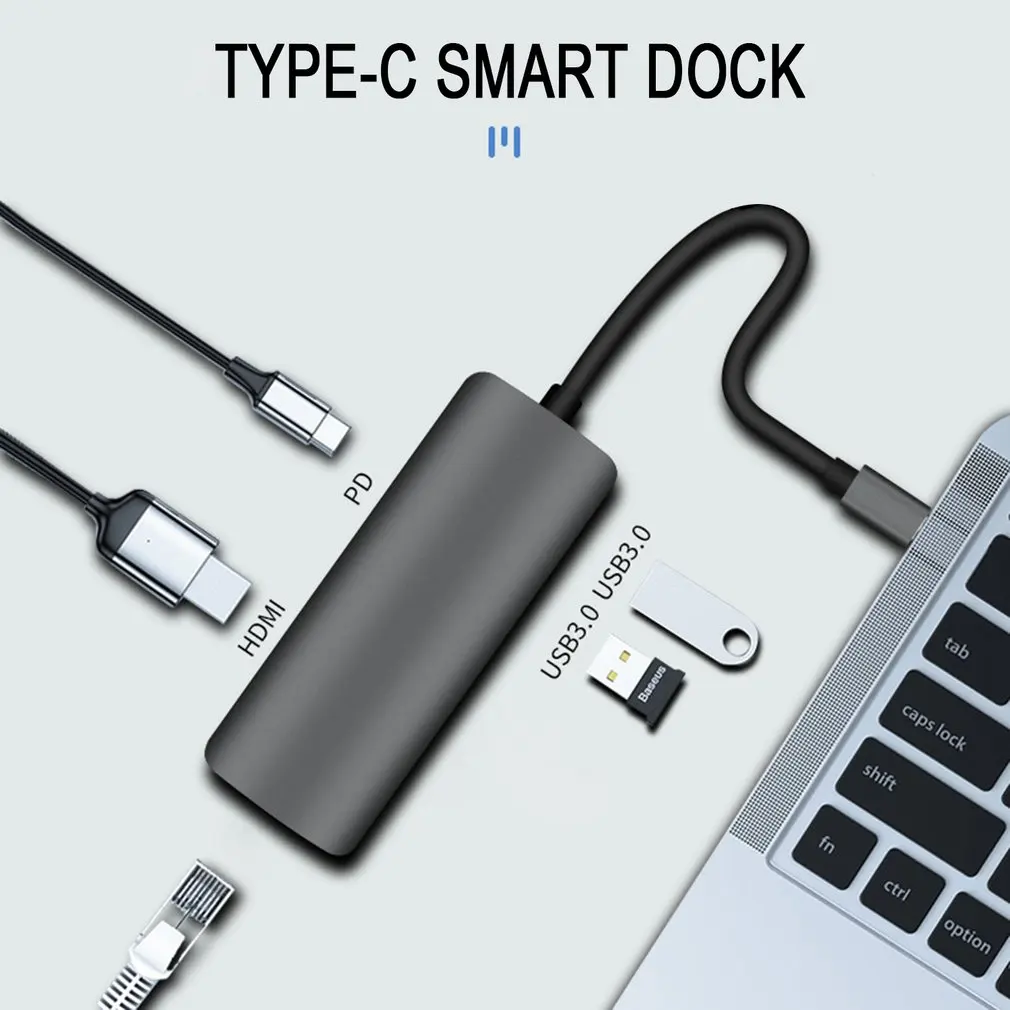 8-in-1 Type-C To USB3.0+Security Digital Card/TF+HDMI+PD+Gigabit LAN Hub Type-c Hub Docking Station
8-in-1 Type-C To USB3.0+Security Digital Card/TF+HDMI+PD+Gigabit LAN Hub Type-c Hub Docking Station