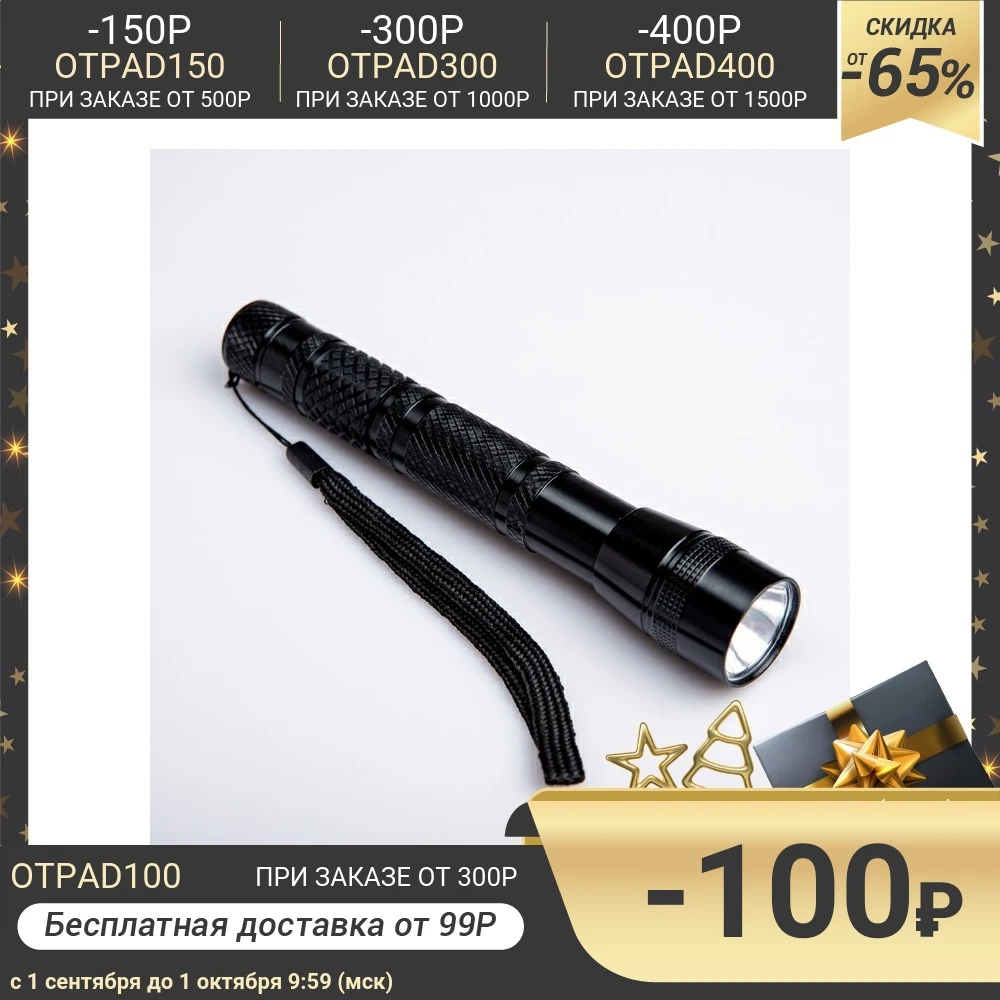 Фонарь ручной с удлиненным корпусом 1 LED 2 АА 15.5х2.5х2.5 см 1134491 | Лампы и освещение