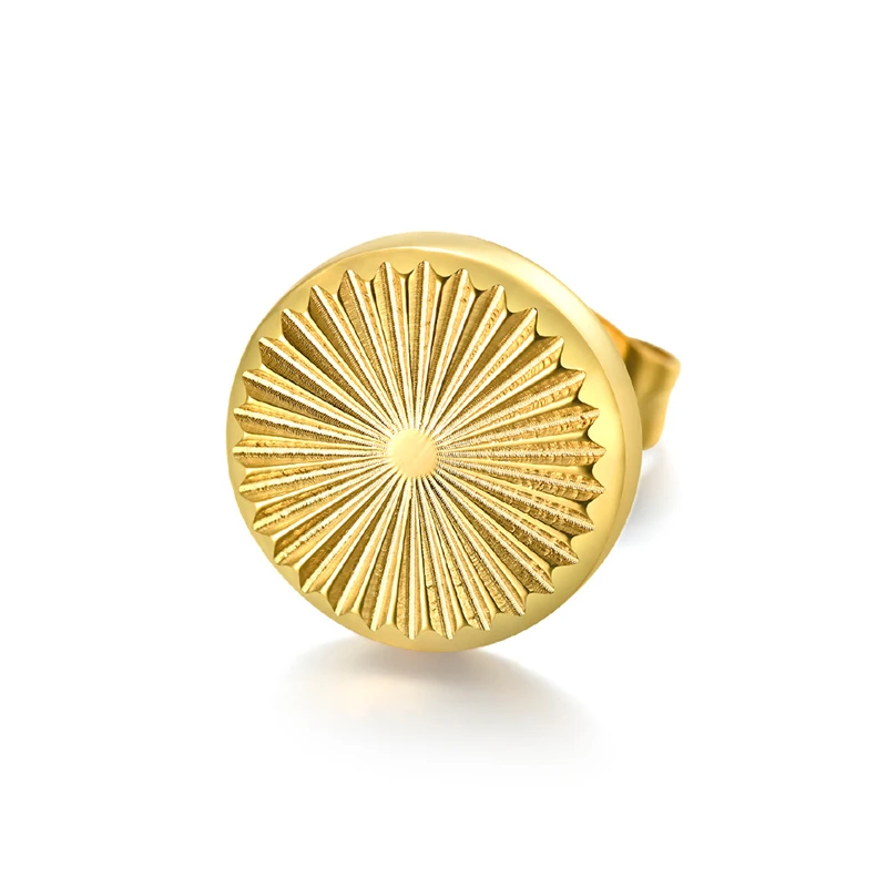 Wholesale 10mm Gamma Rays Round Stud Earrings For Women Piercing Jewelry Fashion Silver Color Stainless Steel Eardrop Pendiente 
Wholesale 10mm Gamma Rays Round Stud Earrings For Women Piercing Jewelry Fashion Silver Color Stainless Steel Eardrop Pendiente