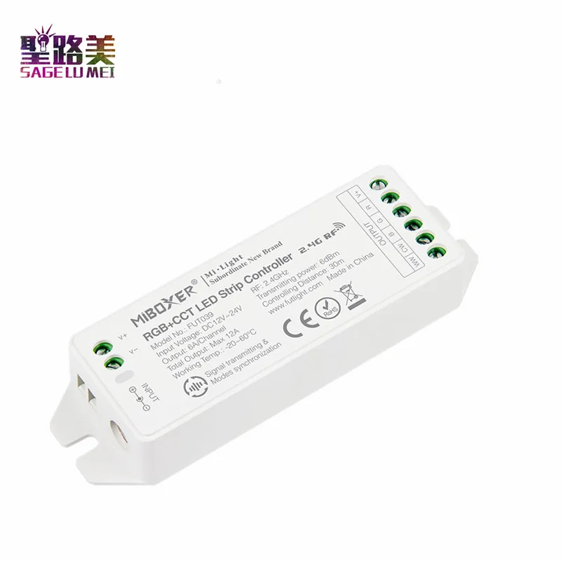 FUT039 upgrade DC12V ~ 24V 2,4 GHz RGB + CCT LED Strip Control ler Dimmer, поддержка удаленного/app/голоса/DMX512 control 6A/Channel
FUT039 upgrade DC12V ~ 24V 2,4 GHz RGB + CCT LED Strip Control ler Dimmer, поддержка удаленного/app/голоса/DMX512 control 6A/Channel